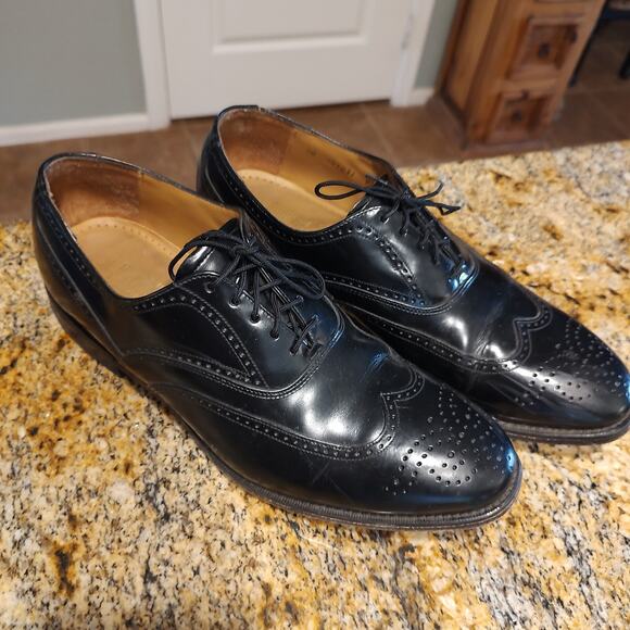 Johnston & Murphy Optima Black Leather Wingtip Dress Oxford Shoes US 9M main image 4